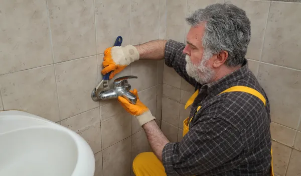 a male plumber technician smiling at the camera from Plumber Pflugerville in Pflugerville, TX - Faucet Installation a male plumber technician smiling at the camera from Plumber Pflugerville in Pflugerville, TX - Faucet Installation