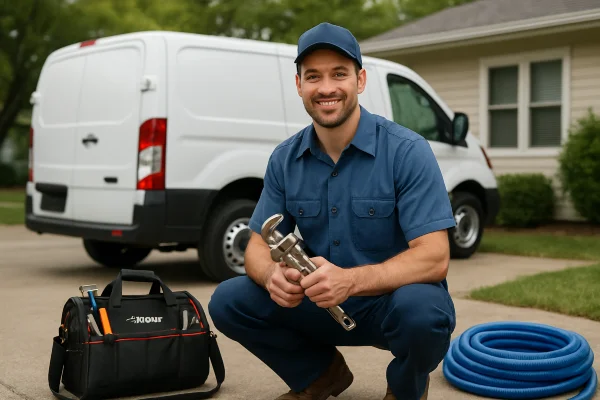 A male plumber smiling and posing to the camera from Plumber Pflugerville in Pflugerville, TX - Slab Leak Detection